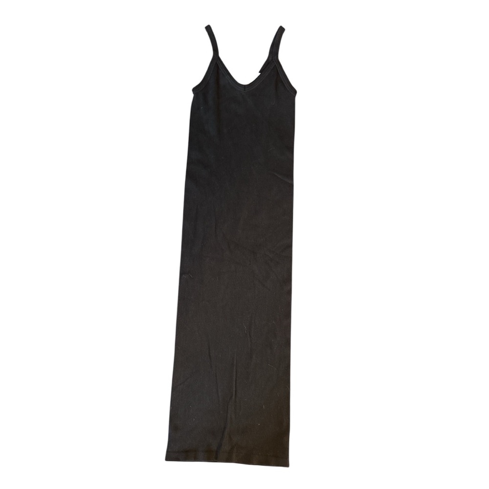 Socialite Black Ribbed stretchy form fitting long Maxi Dress XS